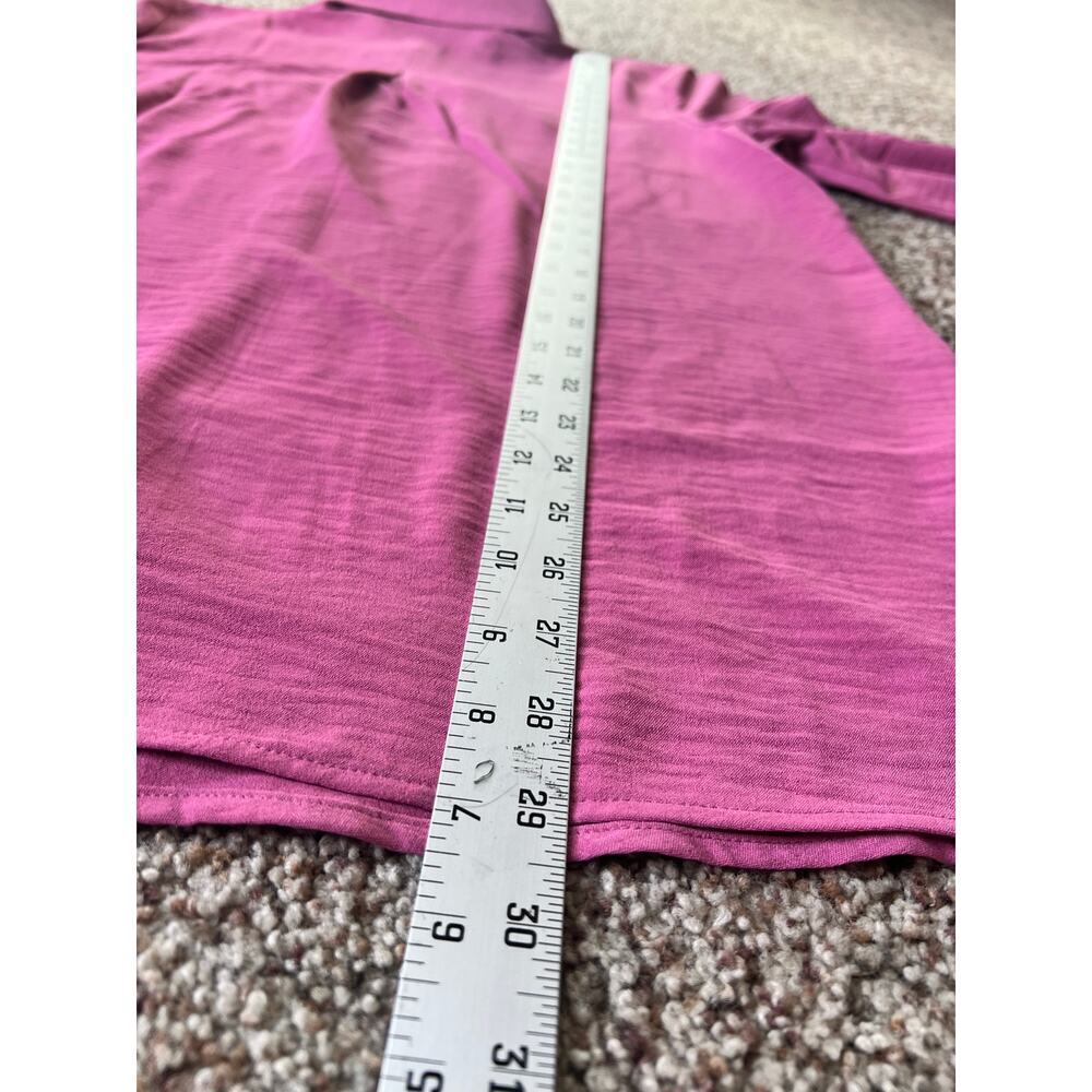 NWT Hilary Radley Women's Button Front Blouse, Large, Dark Pink. Lightweight - Picture 8 of 11